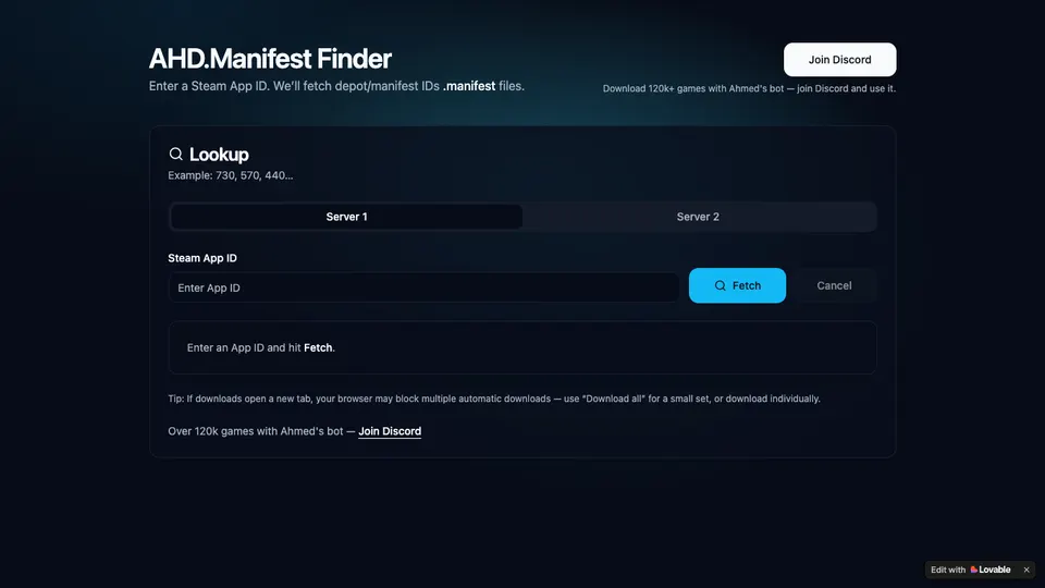 AHD Manifest Finder preview